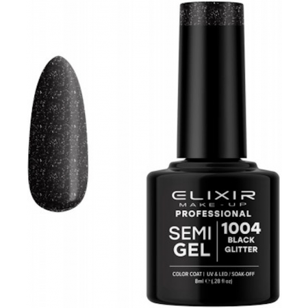 Semi Gel 1004 Black Glitter