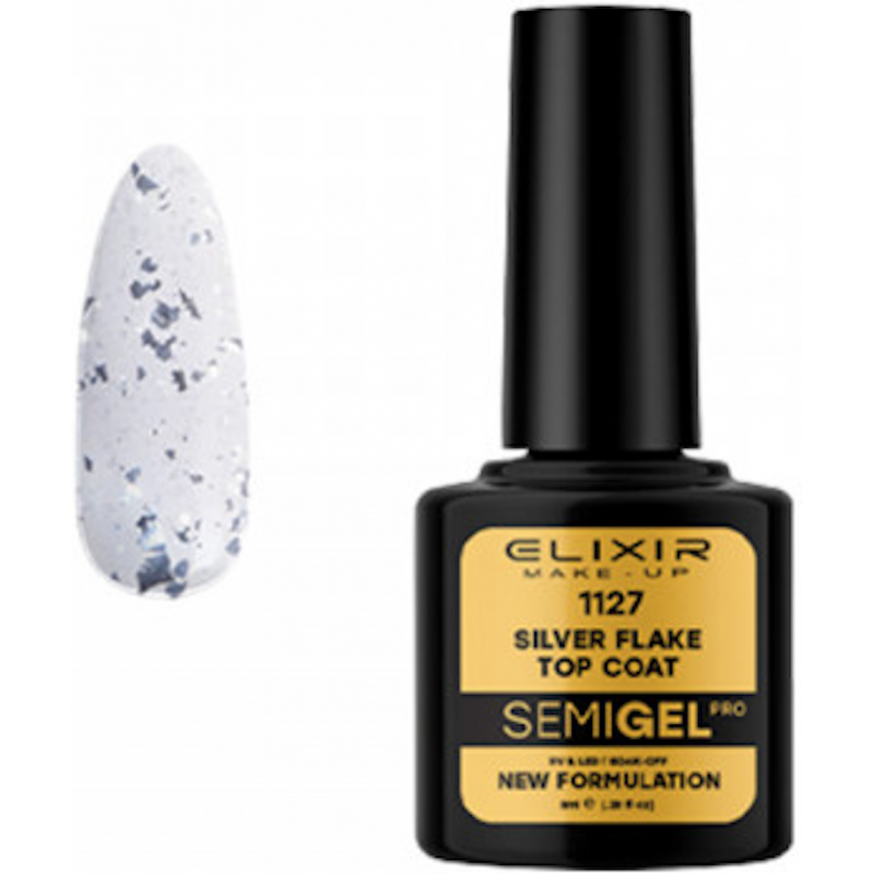 Semi Gel Top Coat 1127 Silver Flake