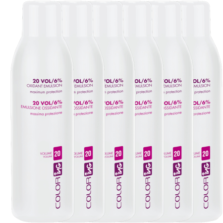 Pack de 6 Oxydants Professionnel 20 Vol. 1000ml Color ING