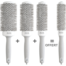 Lot de 4 Brosses Ronde Blowout Speed Wavy White Grey 3 + 1 offerte