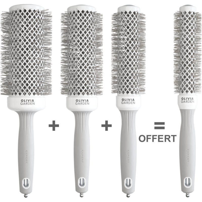 Lot de 4 Brosses Ronde Blowout Speed Wavy White Grey 3 + 1 offerte