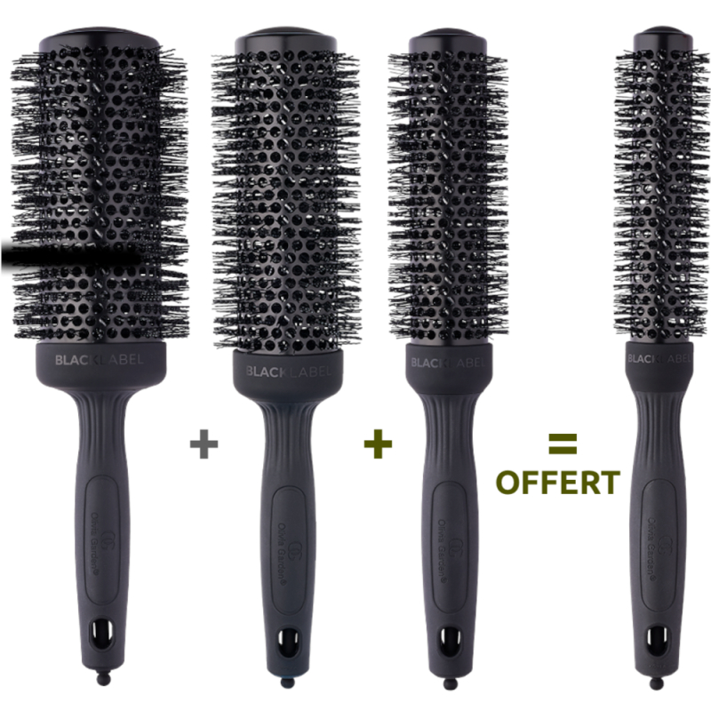 Lot de 4 Brosses Ronde Blowout Speed Wavy Black Label 3 + 1 offerte
