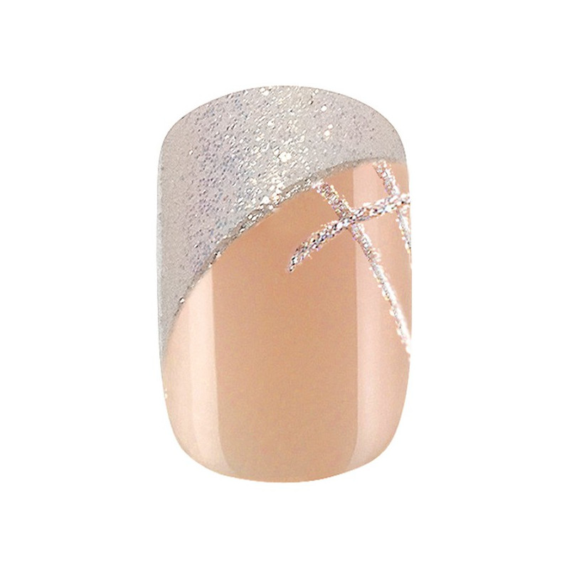 24 faux ongles Idyllic Nails Shiny French 150081