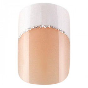 24 faux ongles Idyllic Nails Silver French 150087
