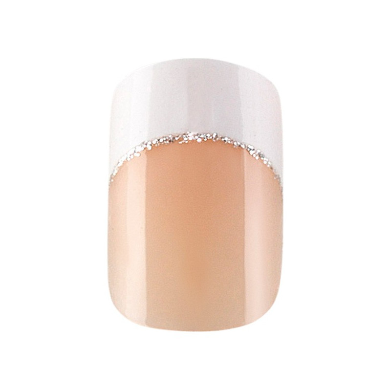 24 faux ongles Idyllic Nails Silver French 150087