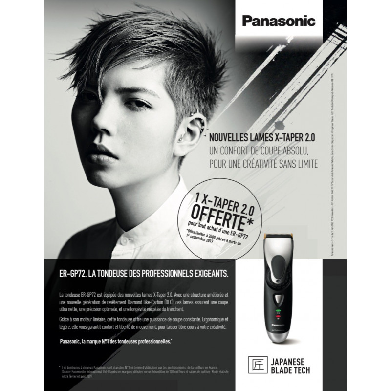 Tête de coupe Trimmer blade  pour Tondeuse Panasonic ERGP72 et ERGP82