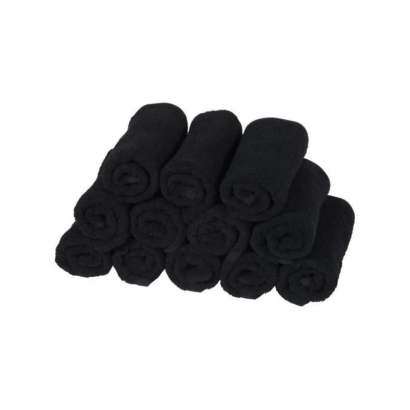 Serviettes éponge Très Grand Teint Noires  (la douzaine)