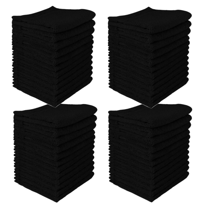 Serviettes éponge Très Grand Teint Noires  (lot de 48)