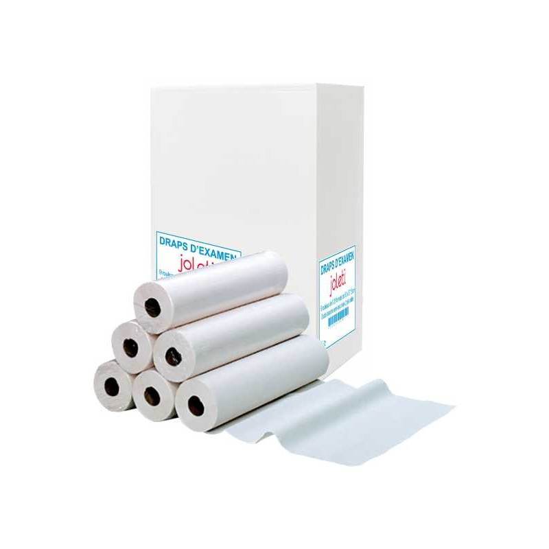 Drap d'examen 75cm carton de 6 rouleaux de 150