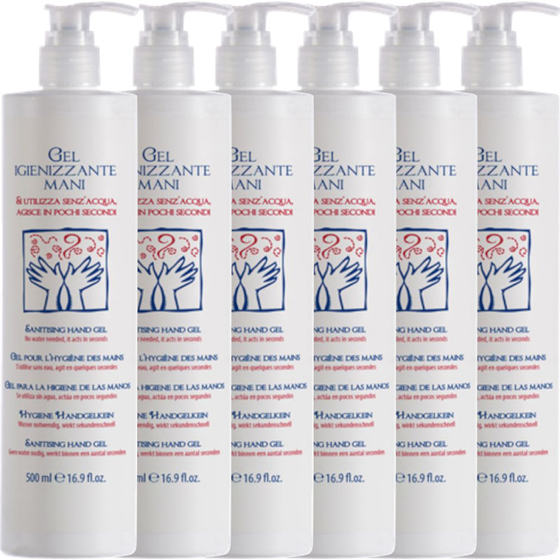 Lot de 6 Gel Hydroalcoolique Désinfectant 70% d'alcool en volume