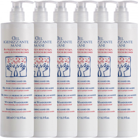 Lot de 6 Gel Hydroalcoolique Désinfectant 70% d'alcool en volume