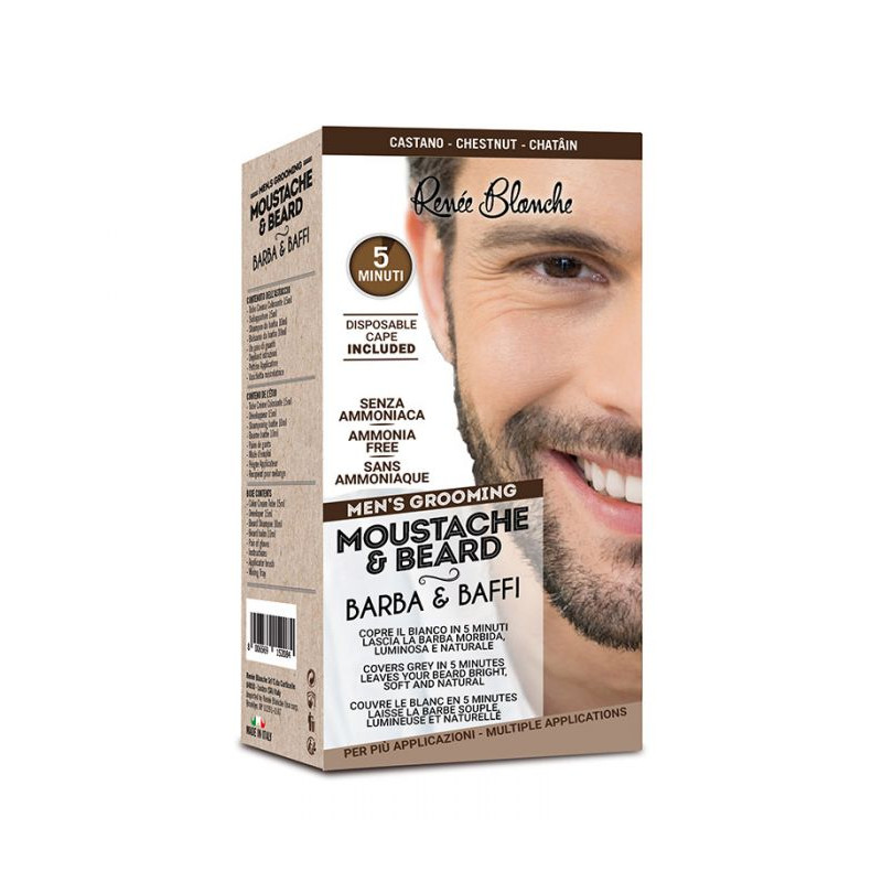 Coloration Moustache et Barbe châtain
