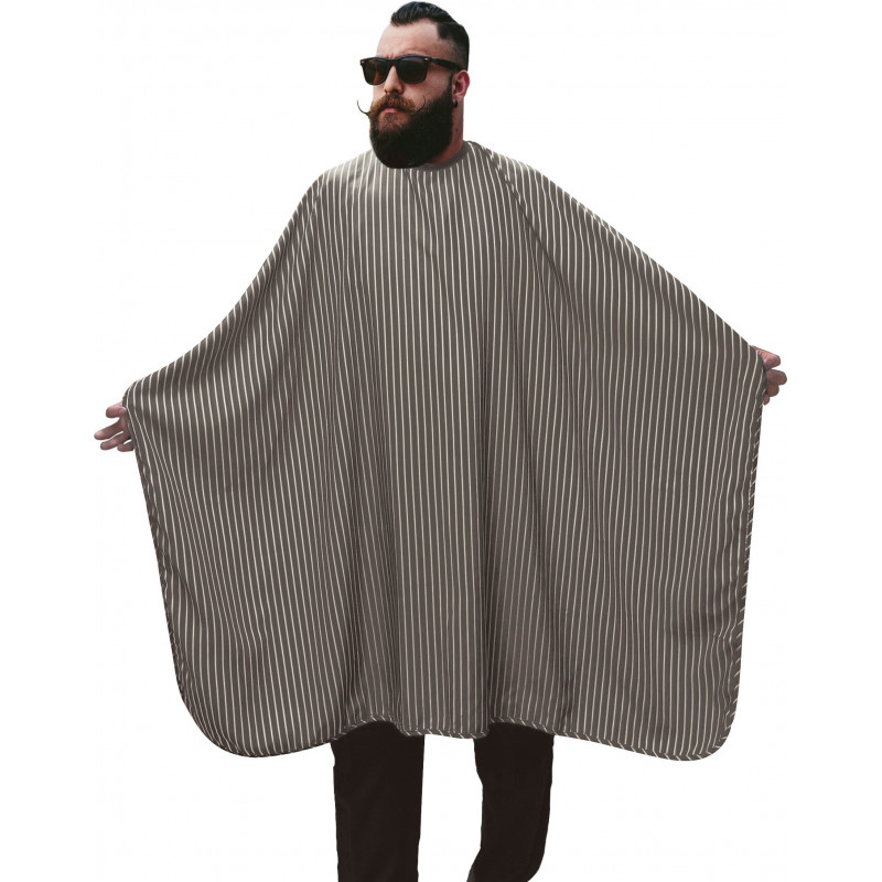 Cape homme grise à rayures blanches