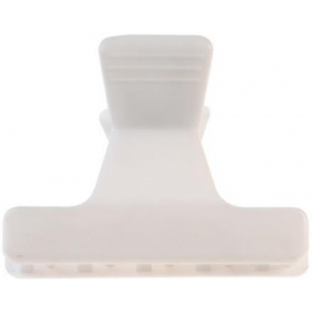 Pinces croco brushing blanches 6cm